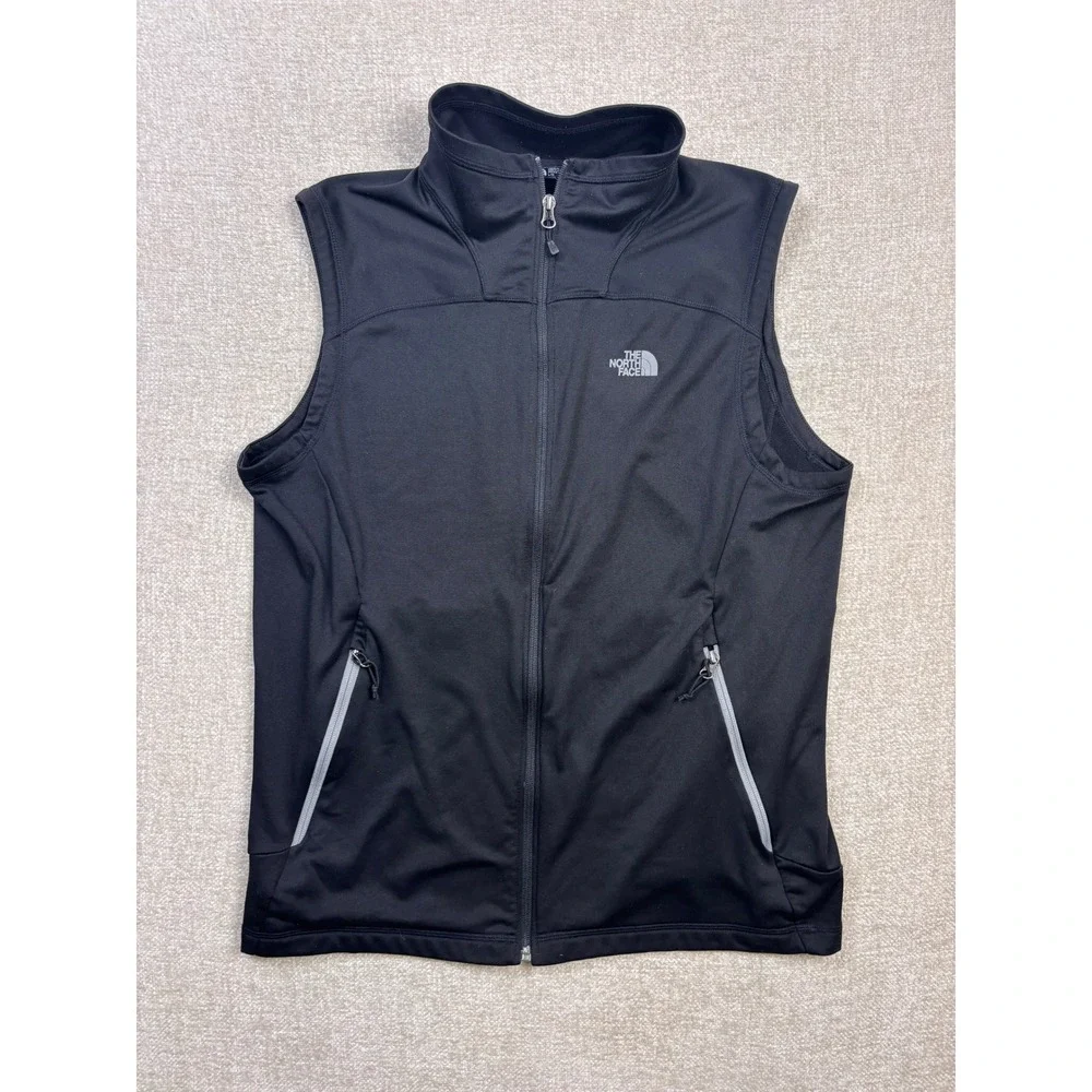 The North Face Mens Full Zip Softshell Vest Black Large Outdoor Activewear 2988